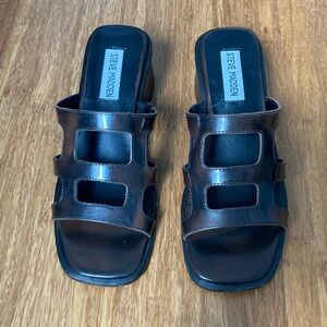 Steve Madden Brown Slide Sandals